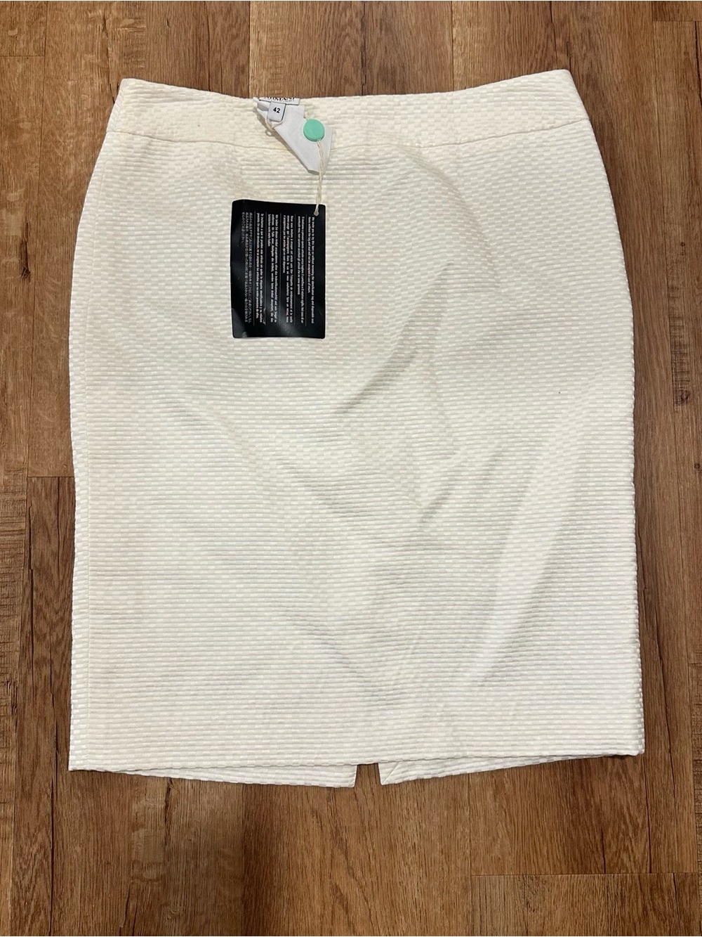 Armani Collezioni Cream Textured Pencil Skirt